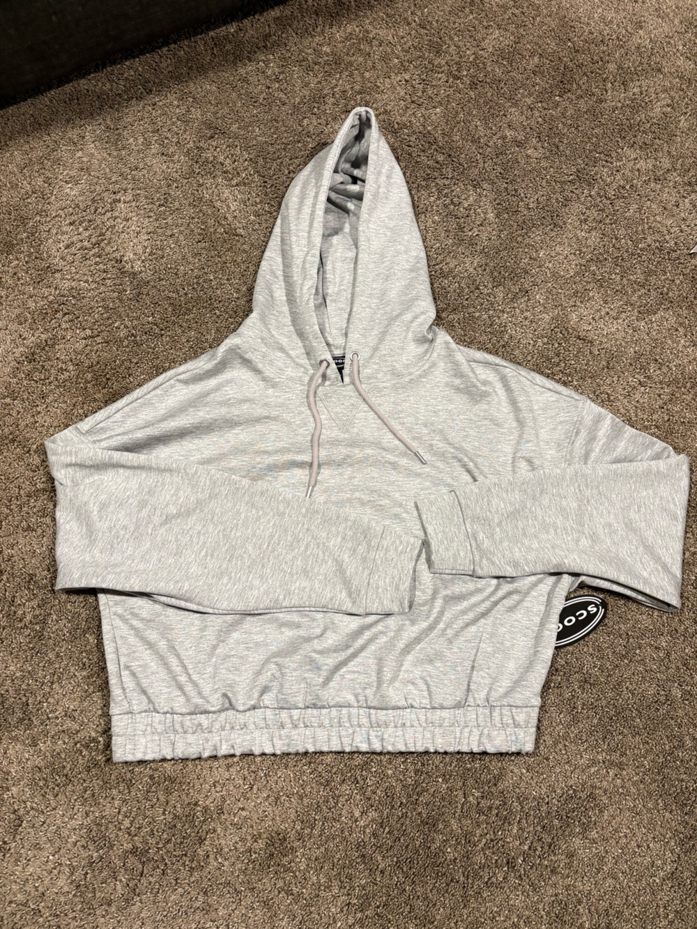 Light Gray Women’s Cropped Hooded Sweatshirt size L